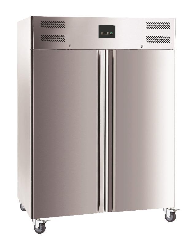 Armoire réfrigérée négative 1400 litres - gaz écologique R290 - acier inox - 2 portes sur roulettes_0