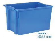 Bac gerbable emboitable - Bac114bm6435000 - 71L - Poignées fermées - Couleur bleu_0