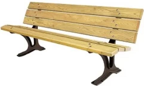 Banc public Cologne - 6 lames en pin du Nord, pieds en fonte traitée antirouille_0