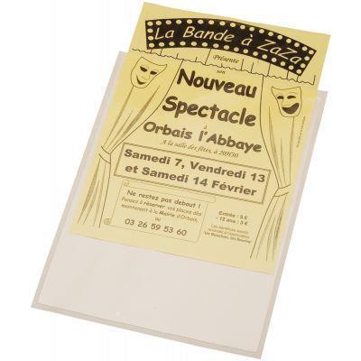 Blister de 10 pochettes adhésives transparentes - format 158x220 mm (148x210 mm à classer) - en polypropylène avec ouverture petit côté_0