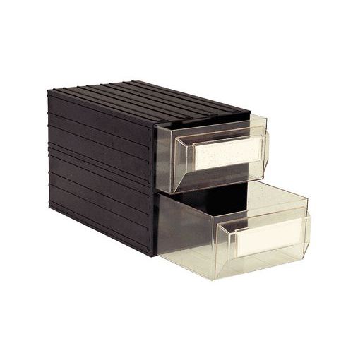 BLOCS DE 2 TIROIRS TRANSPARENT POUR RAYO LXLH =238X400X262 - MOBIL PLASTIC