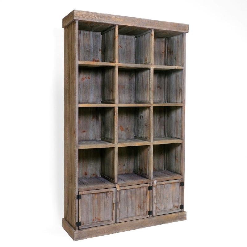 Buffet Héritage pin vieilli 12 cases 3 portes - L119xH200cm - Authentique et robuste_0