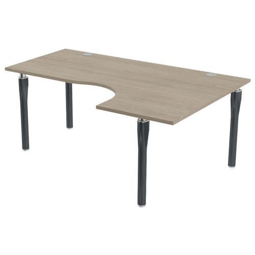 BUREAU NOGA COMPACT DROITE 180 X 120 CM CHÊNE GRIS ANTHRACITE