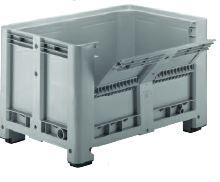 Caisse-palette rigide en plastique - Référence cai123cp1208003 - Dimensions intérieures 1110x710x600 mm - Version pleine_0