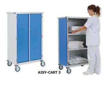 Chariot de distribution de linge - Aisy Cart 3 - 3 niveaux, alliage léger anodisé, 390L_0