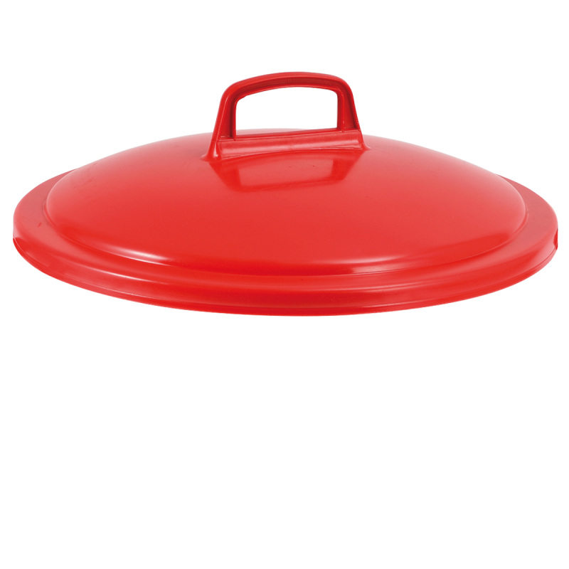 Couvercle avec poignée pour poubelle ronde tri sélectif 50L Gilac - Rouge_0