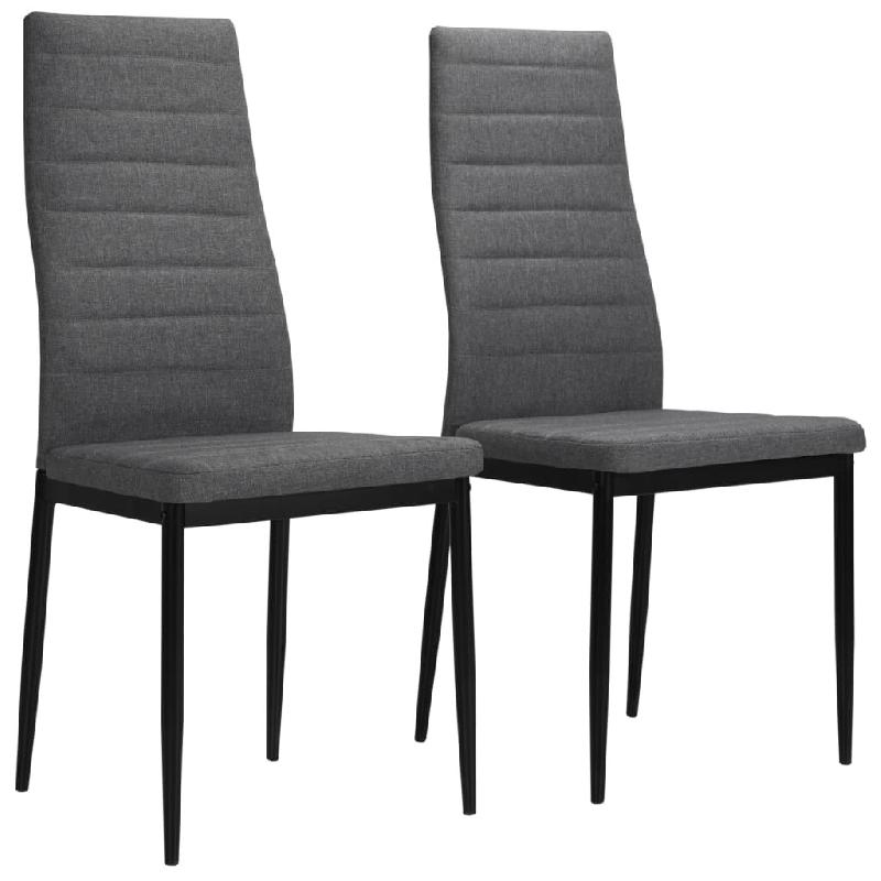 Décoshop26 - Lot de 2 chaises de salle à manger cuisine design contemporain tissu gris clair CDS020482 - gris 3001094399787_0