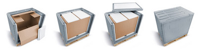 Emballages isothermes - Conteneur-palette d'expédition High-Line 120h 15-25°C en Neopor® - Volume intérieur 373,7L_0