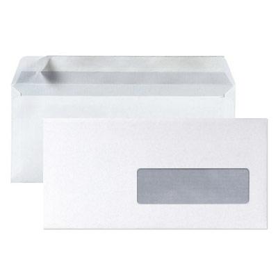ENVELOPPES 110 X 220 MM 1ER PRIX - FENETRE 45X100 - BLANCHES - AUTOADHESIVES - 75 G - BOITE DE 500