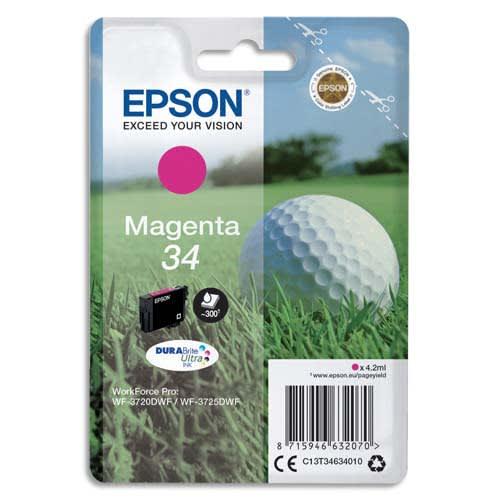 Epson cartouche jet d'encre DURABrite Ultra Magenta 34 (T3463) - C13T34634010 - Compatible WorkForce Pro WF-3700/3720/3725_0