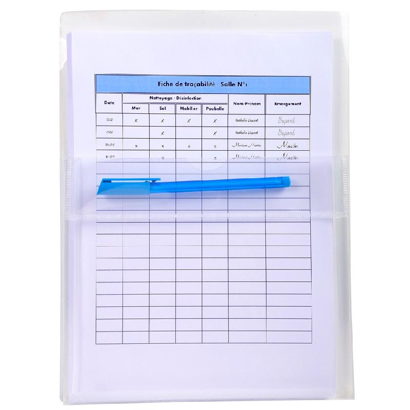 Exacompta Lot de 10 Sachet de 2 pochettes murales adhésives à soufflet de 28 mm - transparent matière synthétique 56300E_0