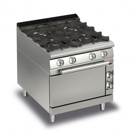 Fourneau - 4 feux vifs gaz sur four gaz - gamme Queen 700 - Baron - 70QPCFG801_0