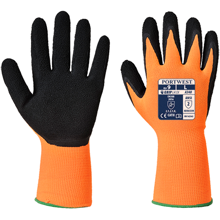 Gants anti-dérapants haute visibilité, Coloris : Orange Fluo, Taille : T7 (S)_0