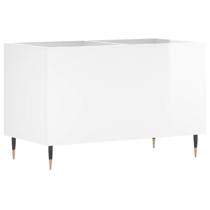 Helloshop26 - Armoire à disques pratique classique 74,5 x 38 x 48 cm finition mate style industriel en bois blanc brillant 02_0049125 - blanc Bois ma_0