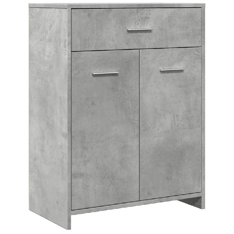 Helloshop26 - Armoire de salle de bain classique avec 1 tiroir et 2 portes 60 x 33 x 80 cm en bois d'ingénierie gris béton 02_0050837 - gris Bois ma_0
