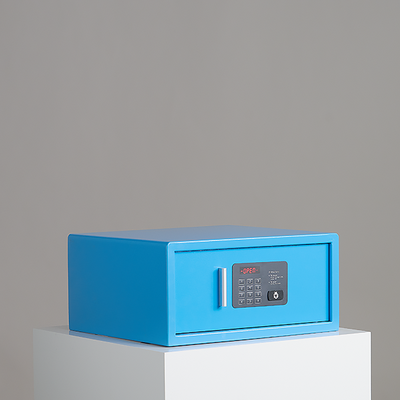 Coffre-fort d'hôtel motorisé - Laptop bleu RAL5015 - SKU: C-698-D08-5015_0