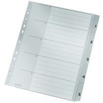 INTERCALAIRES EN PLASTIQUE, NUMÉROTÉ, FORMAT A4 EXTRA - LOT DE 6