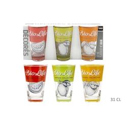 Lot de 12 Verres à Eau Motif Fruits Verre 31CL x3 Maitre Chef - VERRBI040_12_0