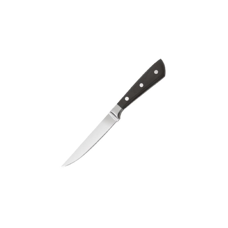 Lot de 6 couteaux à steak (L)230 mm, en acier carbone & manche en bois_0