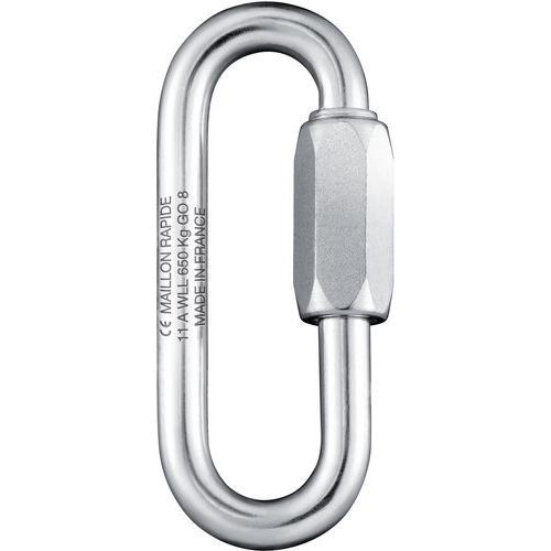 MAILLON RAPIDE INOX À GRANDE OUVERTURE D12MM - CMU 2200 KG - GODET