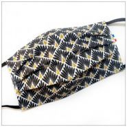 Masque en tissu 3 plis japonais noir - VDM - 100% coton Oeko-Tex - lavable et réutilisable_0
