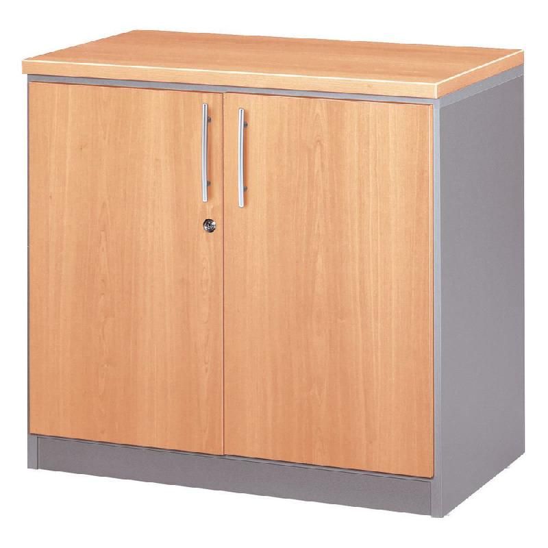 MEUBLE BAS AXIOME AVEC PORTES - H.72 X L. 80 X P. 47 CM - CORPS ALUMINIUM - PORTES HÊTRE