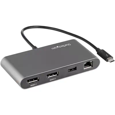 Mini Station d'Accueil Thunderbolt 3 - Dock Portable pour Deux àÉcrans avec DP 4K 60Hz, 1x hub USB-A_0