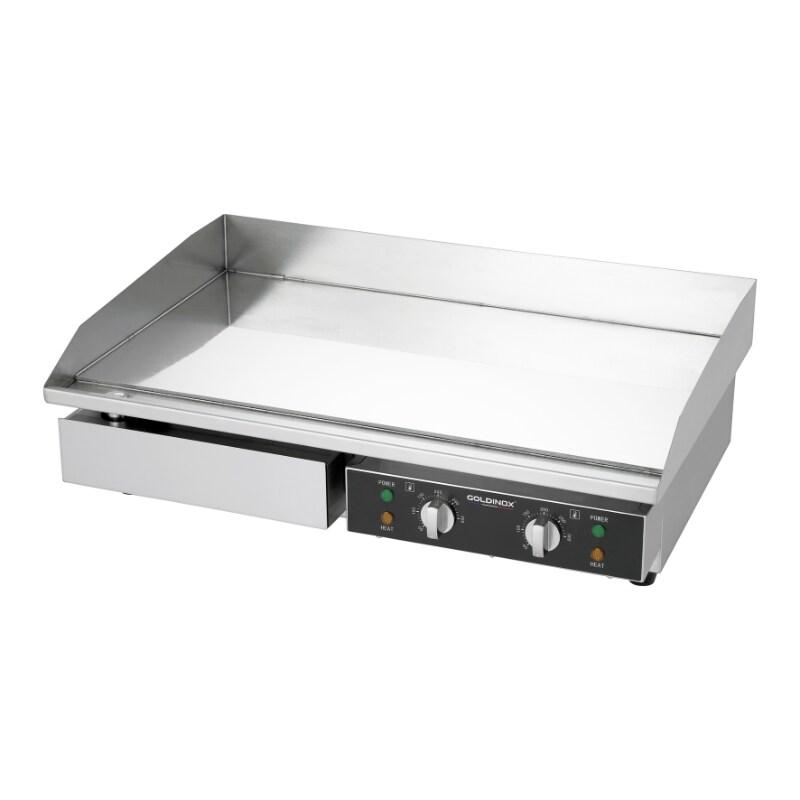 Plancha en acier lisse chromée électrique professionnelle 730x470 mm PREMIUM - GOLDINOX - 3701770808465_0