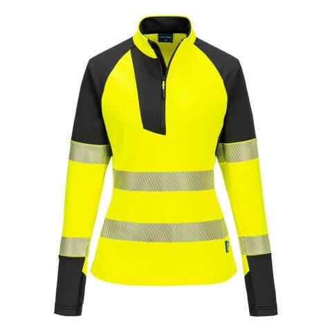 PORTWEST T173 SWEATSHIRT ZIPPÉ HV POUR FEMME PW3 JAUNE/NOIR - TAILLE S