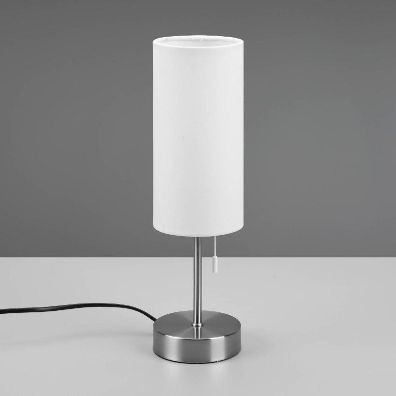 REALITY LEUCHTEN LAMPE À POSER JARO AVEC PORT USB, BLANC/NICKEL