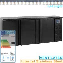 Refroidisseur de bouteilles 3 portes - 460 litres - TAV-B3/D - Éclairage LED, Thermostat électronique, Inox AISI 304_0