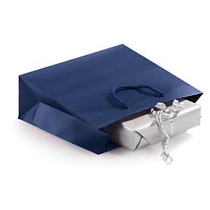 SAC PELLICULÉ MAT BLEU 30X25X10 CM