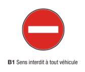 Signalisation d'interdiction et de fin d'interdiction type B1 - Sens interdit à tout véhicule - Formats de 450 mm à 1250 mm_0