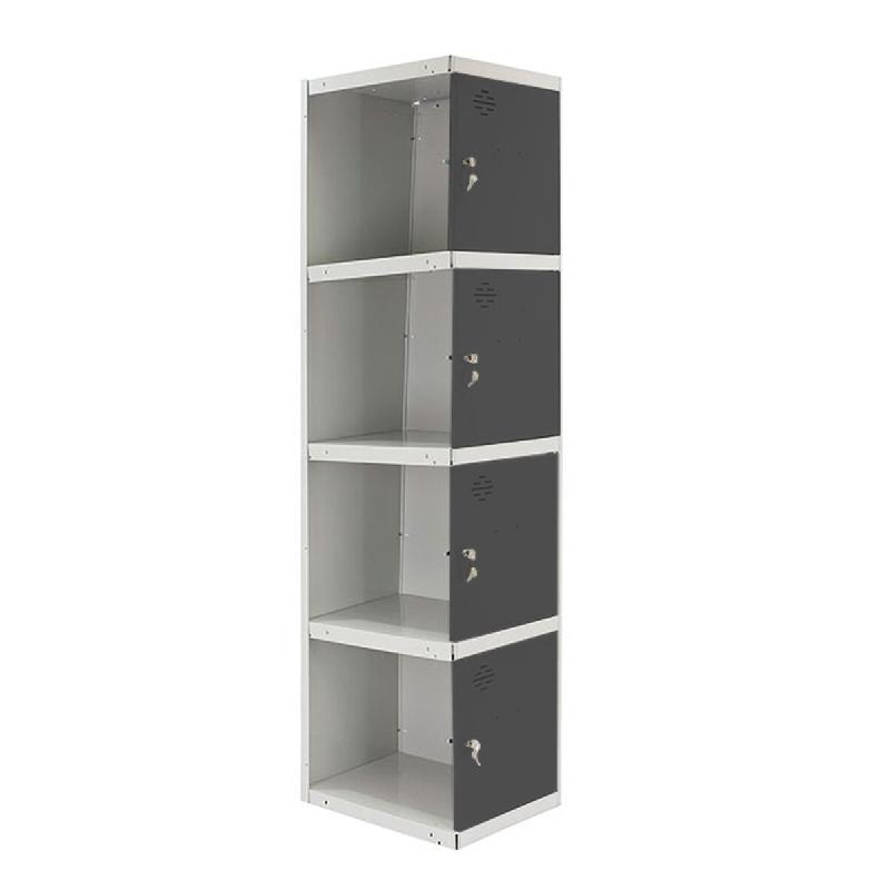 SimonRack Cassier métallique 4 portes ADDITIONNEL démonté BLANC/ANTHRACITE 1800x300x500 mm (haut x largeur x profondeur) - 8425437108242_0