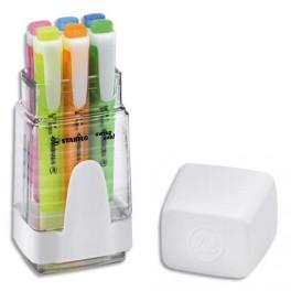 STABILO BOX 6 SURLIGNEURS SWING COOL ASSORTIS : JAUNE, VERT, ORANGE, BLEU CLAIR, BLEU FONCÉ, ROSE