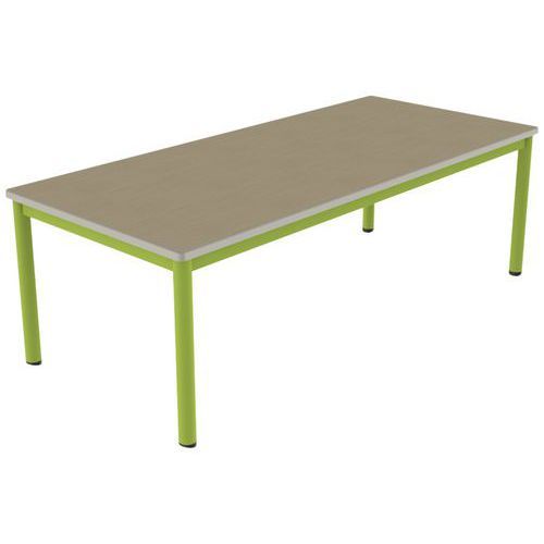TABLE CARÉLIE MOB 180X80 T3 STR POLY. HM. BEIGE/VERT AC - MOBIDECOR