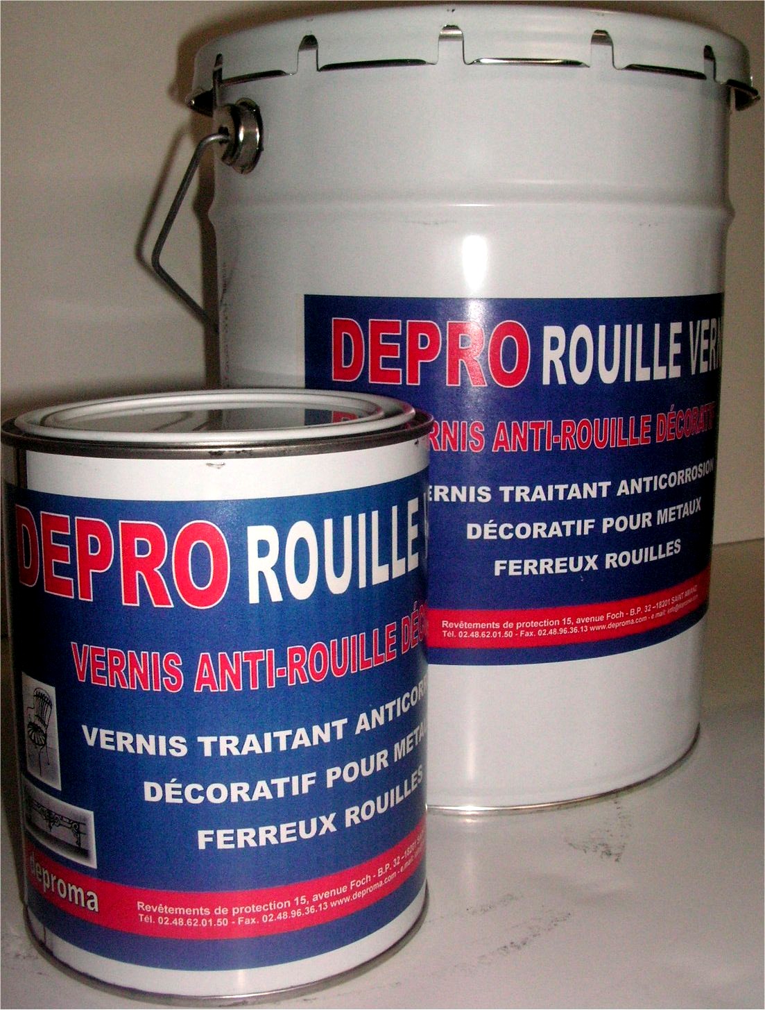 Vernis traitant anticorrosion DEPRO® ROUILLE INCOLORE - Application directe sur métaux ferreux rouillés_0