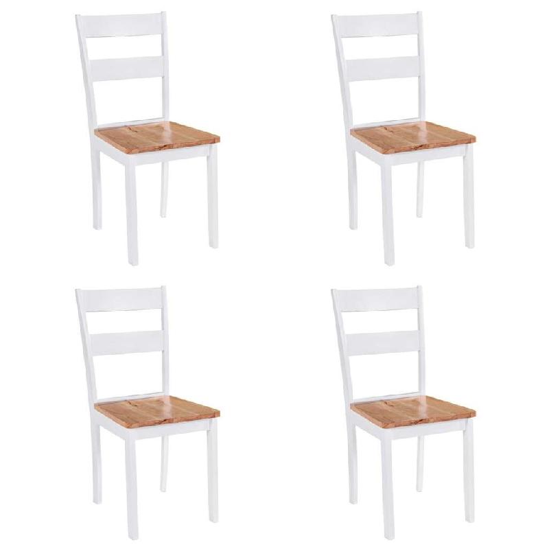 VidaXL Chaises à manger lot de 4 blanc bois d'hévéa massif Modèle Vega ProDesk Prime - 245369_0