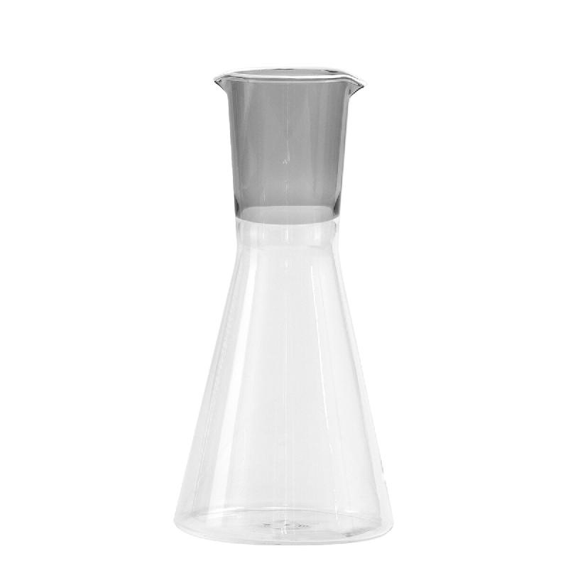 Zafferano Carafe Bicolore Collection Classy en Verre Borosilicaté Soufflé à la Main Gris et Transparent Design Géométrique et Ergonomique Éléga_0