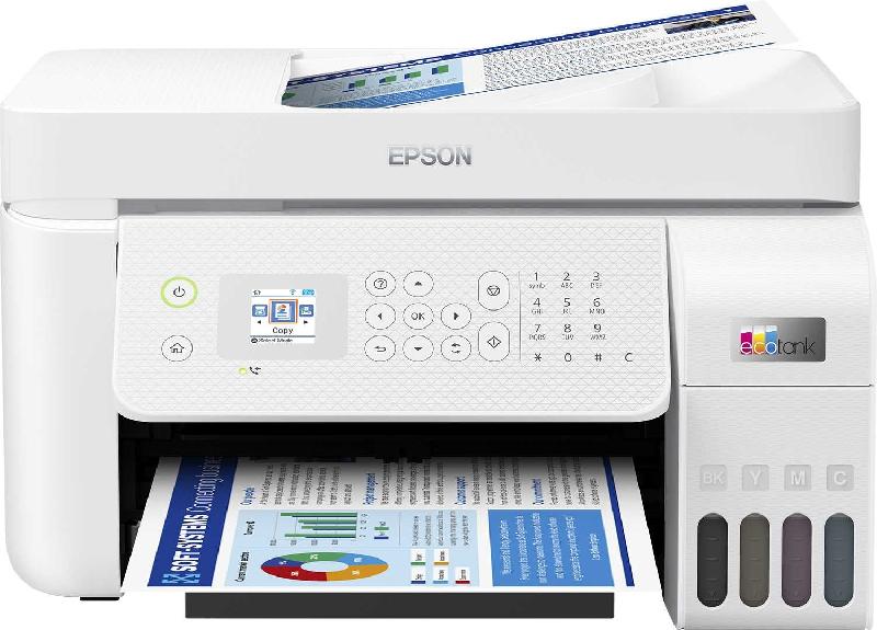 EPSON L5296 - Imprimante jet d'encre couleur A4 - 5760 x 1440 DPI - Wifi - Impression recto verso - Blanc (C11CJ65404)_0