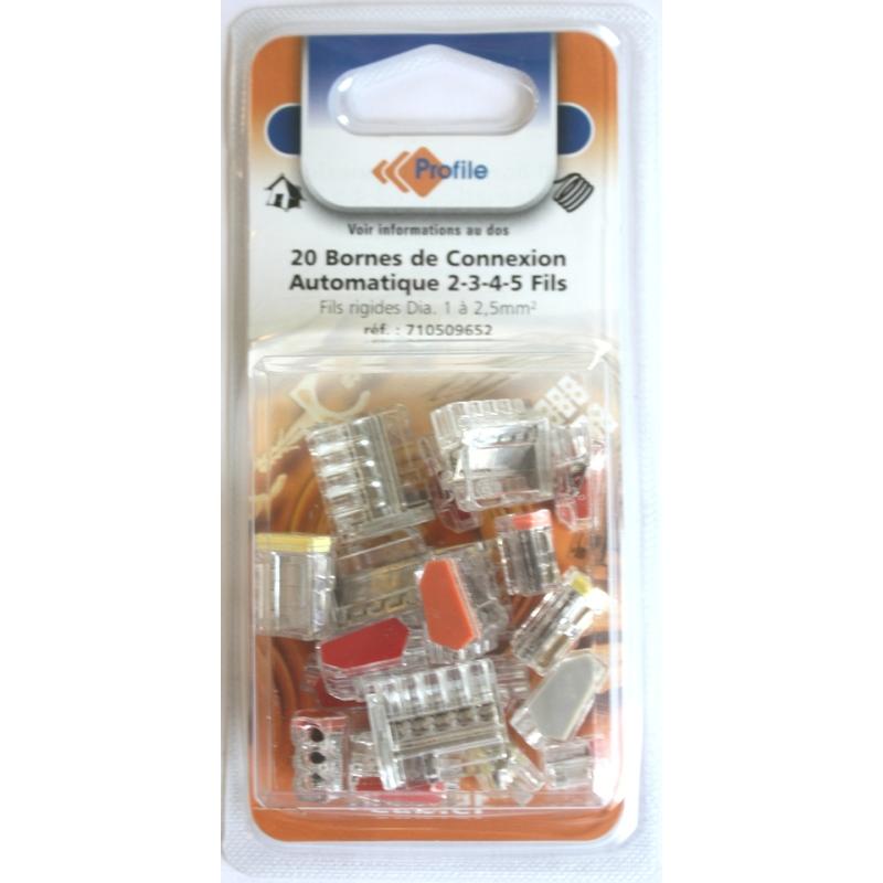 Lot de 20 bornes automatiques transparentes - 2, 3, 4, 5 fils - Marque Profile_0
