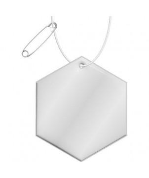 ATTACHE RÉFLÉCHISSANTE HEXAGONALE EN PVC H-12 RFX - BLANC - ACCESSOIRES DE SÉCURITÉ PUBLICITAIRES