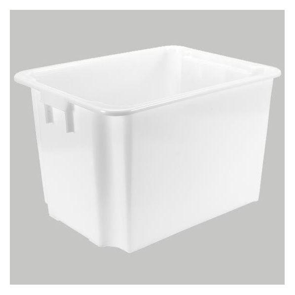 Bac alimentaire Norme Europe 800 x 600 mm 170L - Blanc avec pieds - Gain de place de 75% à l'emboîtage_0