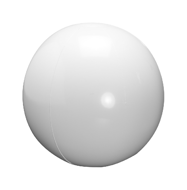 Ballon de plage gonflable en PVC brillant - ø40 cm - Blanc - 470 mm dégonflé_0