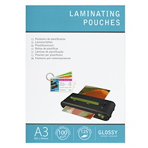 BOÎTE 100 POCHETTES TRANSPARENTES POUR LA PLASTIFICATION - A3 125 ΜM - EXCLU WEB.