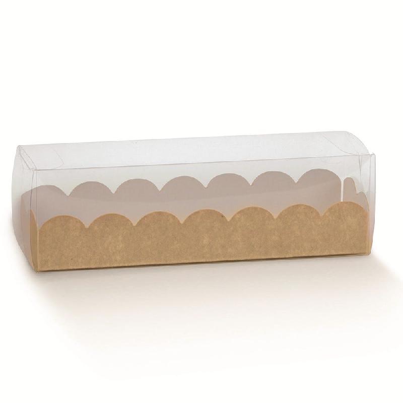 Boite pour macarons avec couvercle transparent 16x5x5cm - par 10_0