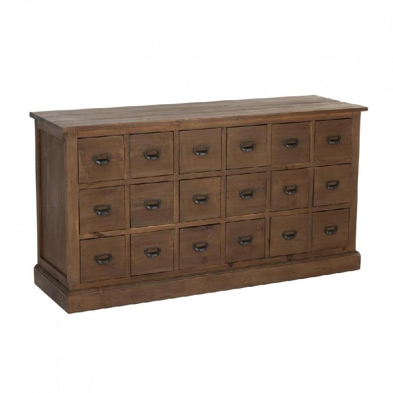 Buffet bas Soma 18 tiroirs en bois massif vintage - style rustique et charme de l'ancien_0