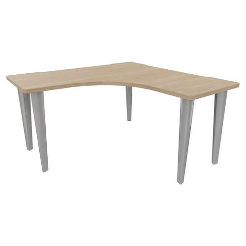 BUREAU EVIDENCE SYMÉTRIQUE 140X140 CHÊNE NATUREL/ALU - VINCO