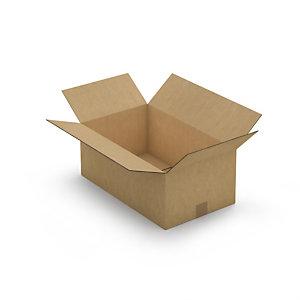 CAISSE CARTON BRUNE DOUBLE CANNELURE RAJA 50X30X20 CM