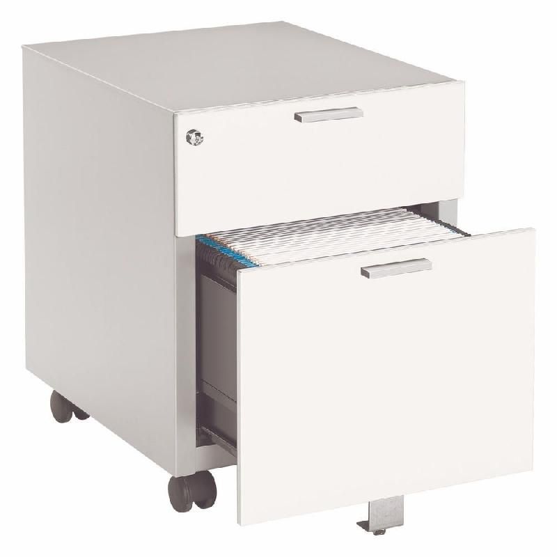 CAISSON MOBILE STAPLES CASTING - 2 TIROIRS -  ALUMINIUM - FAÇADE BLANC